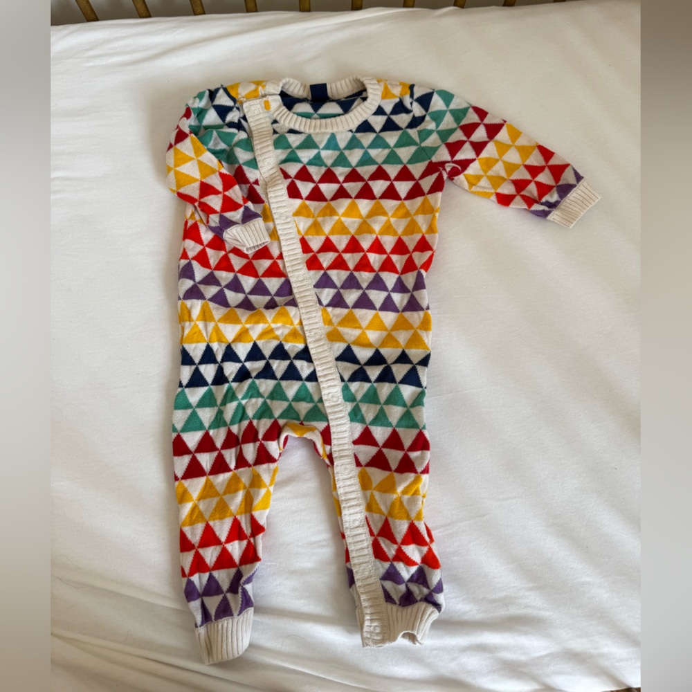 Baby gap argyle primary color knit sleeper 3-6 m - red, yellow, blue, green